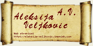 Aleksija Veljković vizit kartica